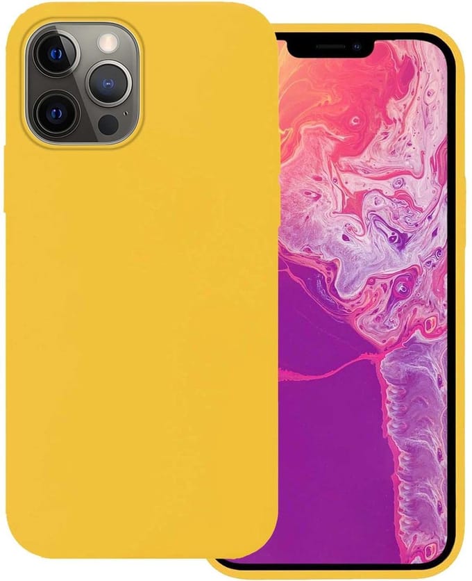 Hoesje Geschikt voor Apple iPhone 13 Pro Max - Sterk & Shockproof - Hoes Cover - Siliconen Case - Geel