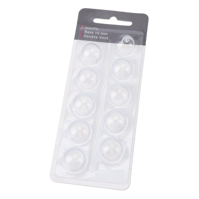 10 stuks Dubbele Ventilatie Bass Dome Accessoire Enkellaags Dubbele Ventilatie Siliconen Vervangende Domes voor Medium Size 10mm white