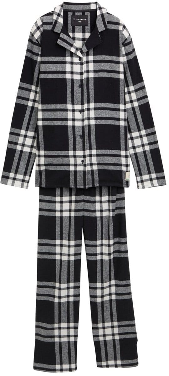 Tom Tailor - Pyjamaset met ruitjespatroon - Maat 42 - grey-dark-check