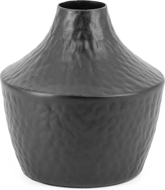HomeBound by KY | Vaas metaal nozzle black | 22x22x23,5cm | bloemenvaas zwart