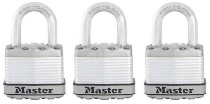 Masterlock Hangslot - Sleutelslot - Gelamineerd Staal - 3 Stuks - M1EURTRI