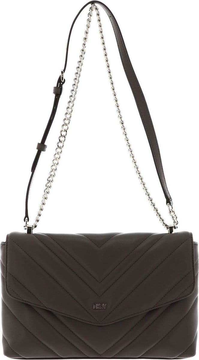 DKNY Leren Schoudertas Madison Shoulder Bag Truffle Lichtbruin