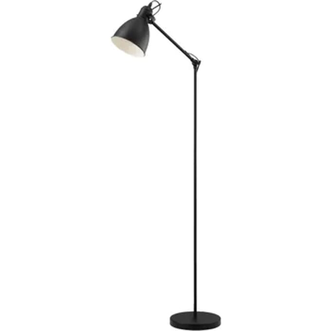 EGLO Priddy Vloerlamp - E27 - 137 cm - Zwart/Wit