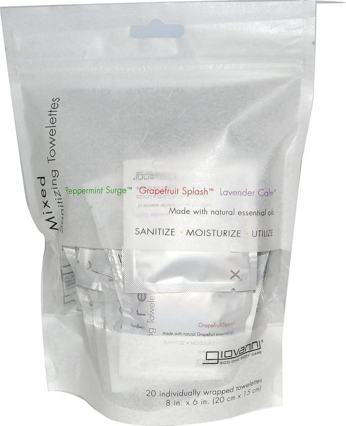 Giovanni Cosmetics - Mixed Organic Towelettes - 20 ml