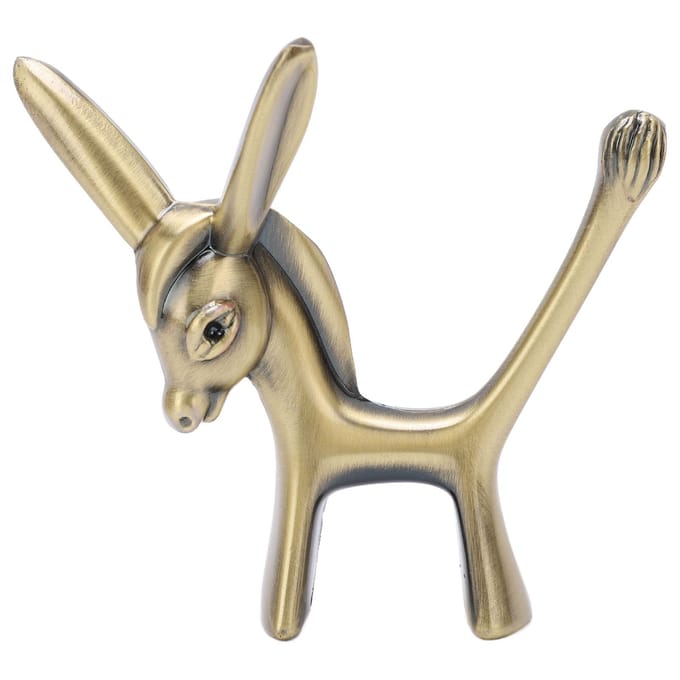 Ezelringhouder Ezelbeeldje Duurzame zinklegering Retro-stijl Veilige ringorganizer voor ringen beige