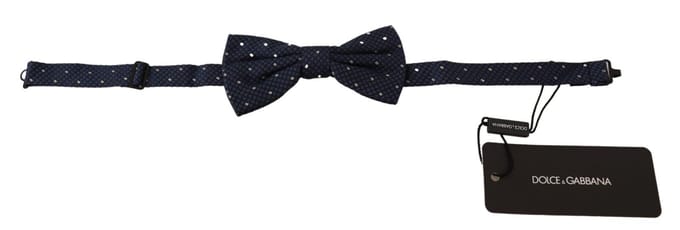 Dolce & Gabbana Mannen Donkerblauwe Patroon Verstelbare Nek Papillon Vlinderdas