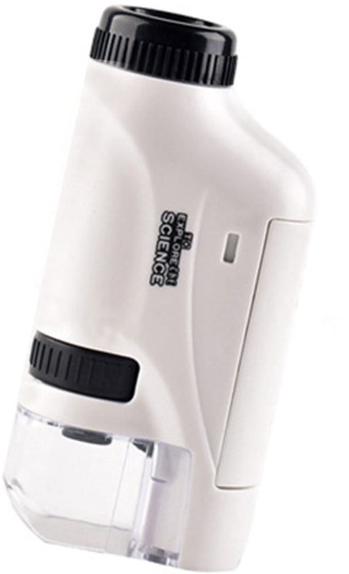 Microscoop voor kinderen - Handmicroscoop - Draagbare Microscoop met LED Verlichting - Educatief montessori speelgoed - Wit