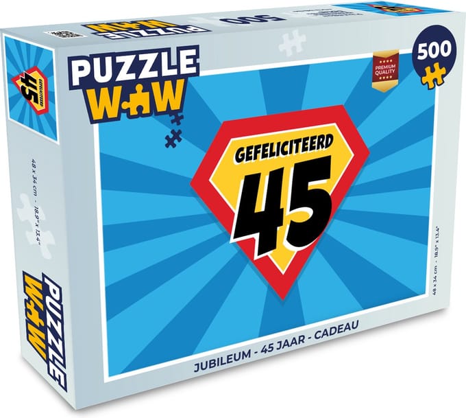 Puzzel Jubileum - 45 jaar - Cadeau - Legpuzzel - Puzzel 500 stukjes
