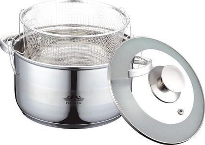 Cheffinger Frituurpan 24 X 20 Cm Rvs Zilver 3-delig