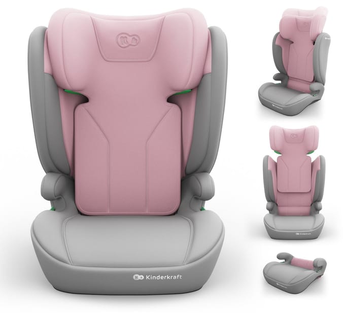 Kinderkraft I-SPARK 2 PLUS - Autostoel - i-Size R129 - 2-in-1 Boosterfunctie - Roze