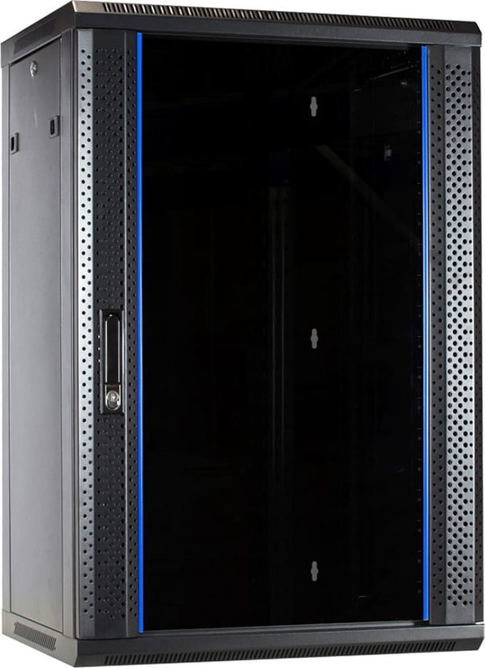 DSIT 18U wandkast met glazen deur 600x450x900mm (BxDxH) - serverbehuizing - serverrack - serverkast - 19 inch