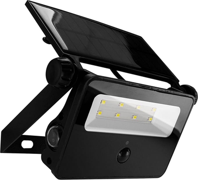 SANTOR - Led Solar - Zonne-energie - Buiten Wandlamp- 2w 200 Lumen -Zwart - met bewegingssensor