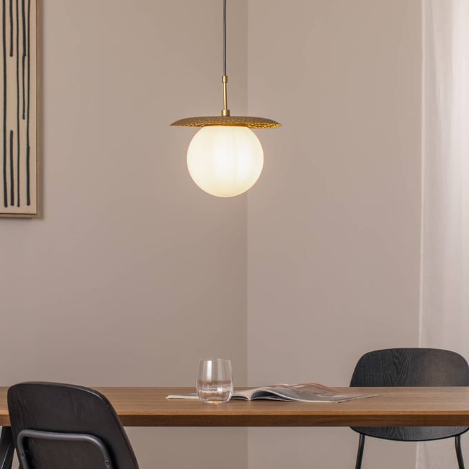 Opviq Hanglamp Anemon, goudkleurig, glas, Ø 30 cm, E27