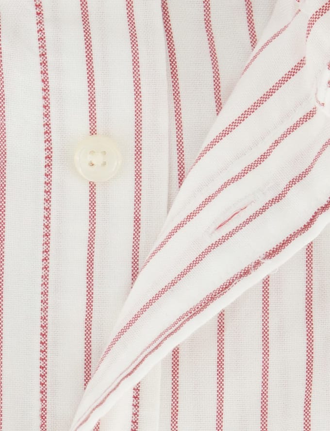 Gant overhemd wit Regular Fit roze gestreept