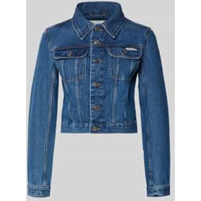 Kort jeansjack met labeldetail