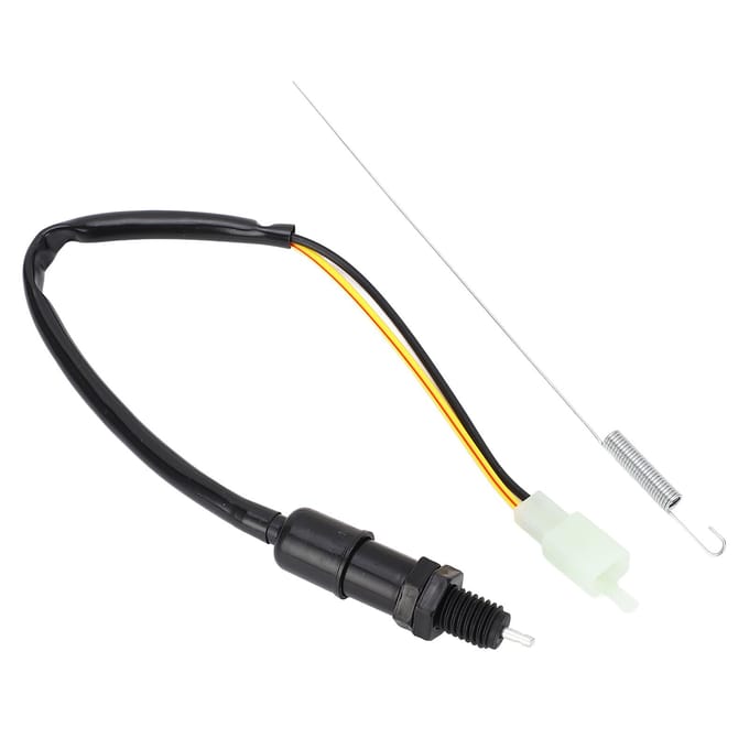 Motorfiets Achterremlichtschakelaar met Veerkit 2-draads 400 mm Lang Veilige Aansluiting Universele Pasvorm black