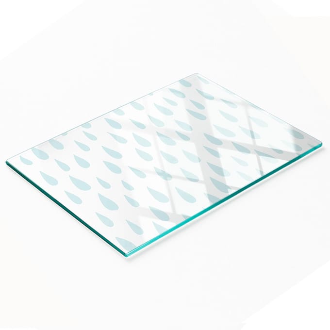 Decoratieve glazen snij- en serveerplank in druppelvorm, 80x52 cm
