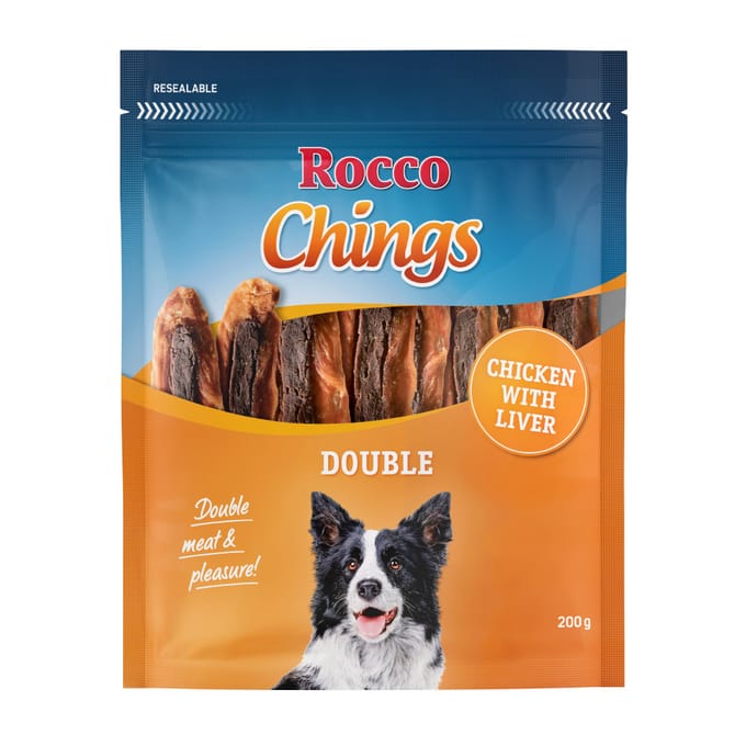 200g Kip en Lever Chings Double Rocco Hondensnacks