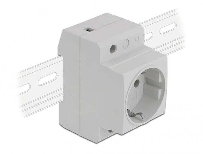 Delock Power Socket with a Side Grounding Contact for DIN Rail 5 pieces