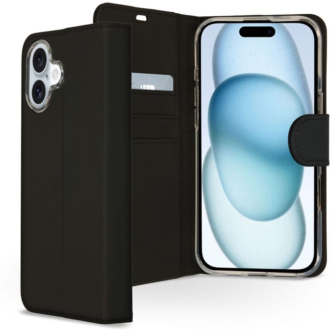 Accezz Hoesje - Geschikt voor Apple iPhone 16 Plus - Wallet Softcase Bookcase - Zwart