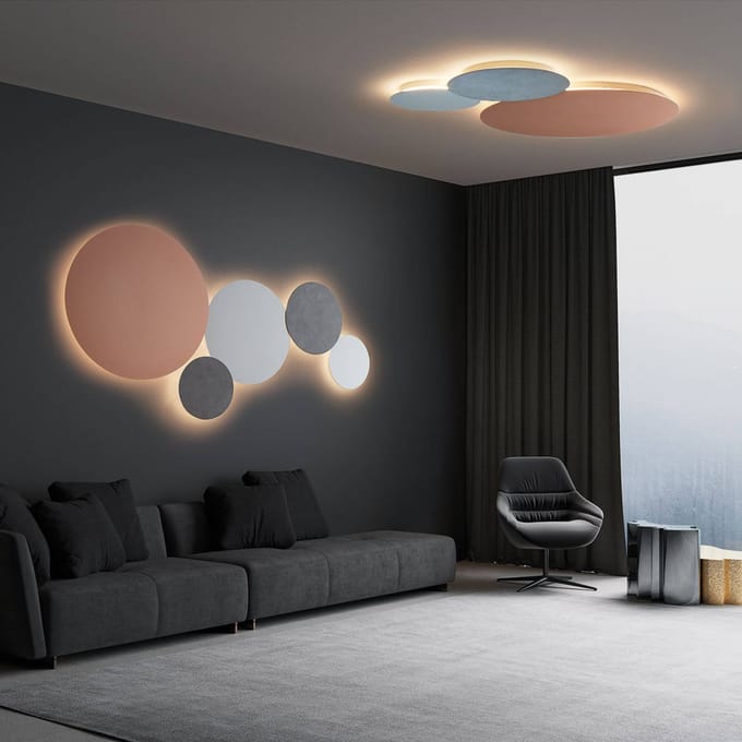 Escale Blade LED wandlamp, mat wit, Ø 44 cm