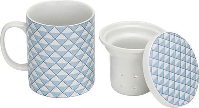 Theemok met filter + deksel blauw