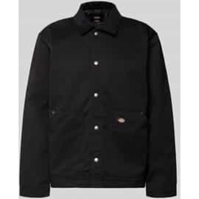 Jack met platte kraag en labeldetail