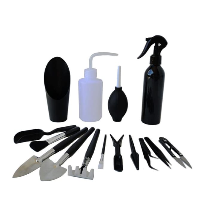 15 STUKS Zware Tuingereedschap Mini Tuinieren Handgereedschap Set Tuingereedschap Set Tuincadeaus zwart