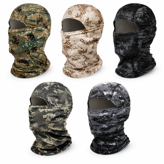 Bivakmuts – Balaclava – 5 Stuks – Camouflage – Unisex – Ademend & Elastisch