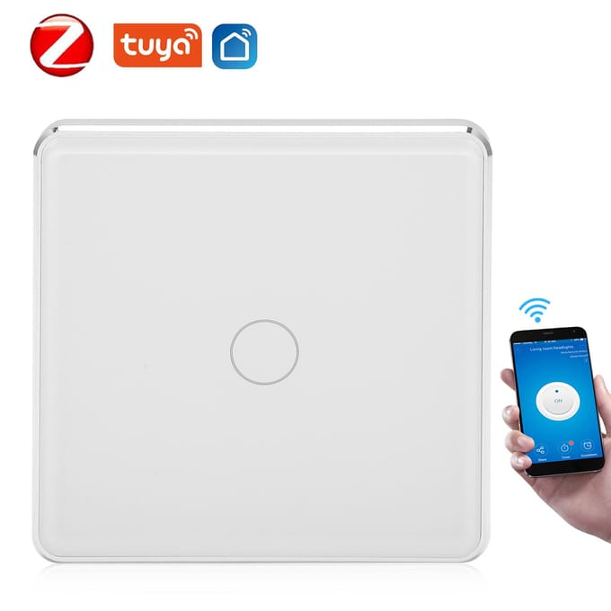 Slimme Lichtschakelaar 1?Way Draadloze Touchpaneel Afstandsbediening met Timerfunctie voor Tuya Zigbee white