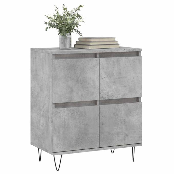 vidaXL - Dressoir - 60x35x70 - cm - bewerkt - hout - betongrijs
