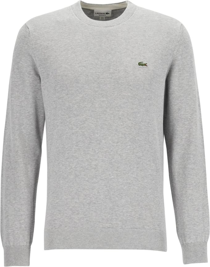 Lacoste herentrui katoen - O-hals - lichtgrijs melange