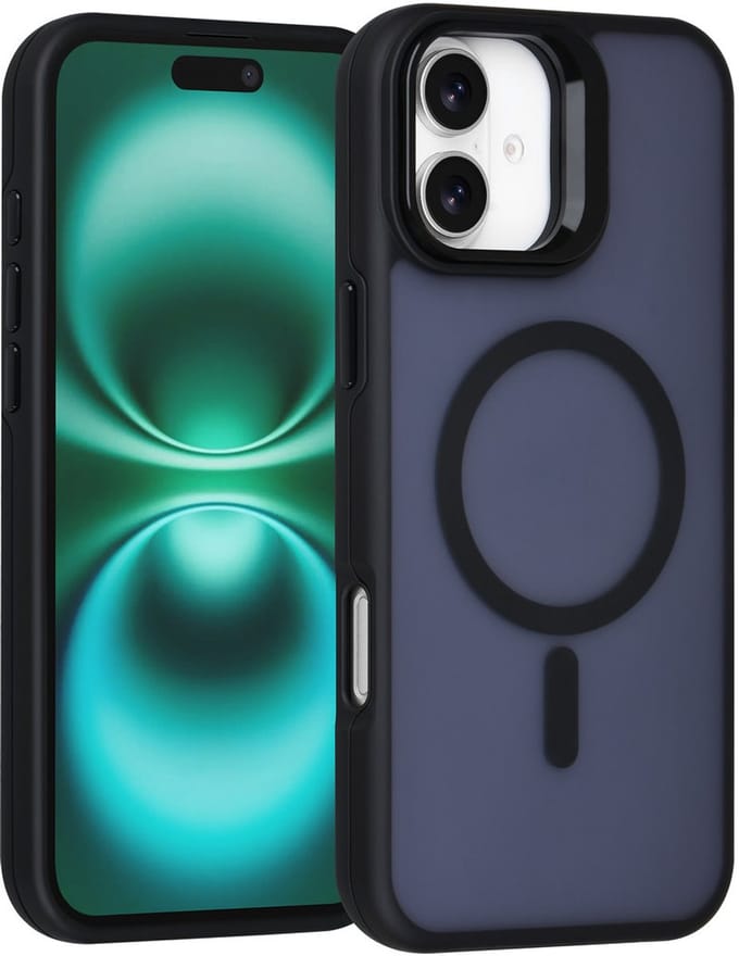 TUNIQ Back cover voor iPhone 16 Plus - MagSafe - Met Camera Stand - Zwart
