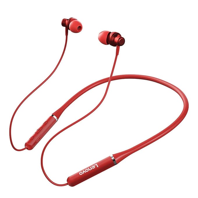 Lenovo HE05 nekband oortelefoon Draadloze Bluetooth 5.0 hoofdtelefoon met microfoon Ruisonderdrukking rood
