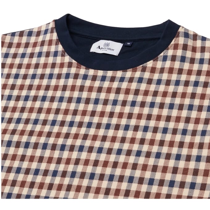 Aquascutum Active Club Check Crewneck Navy