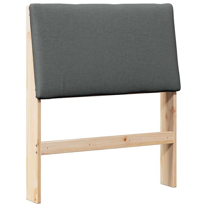 vidaXL Gestoffeerd hoofdbord Donkergrijs 80 cm Massief grenenhout