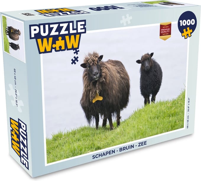 Puzzel Schapen - Bruin - Zee - Legpuzzel - Puzzel 1000 stukjes volwassenen