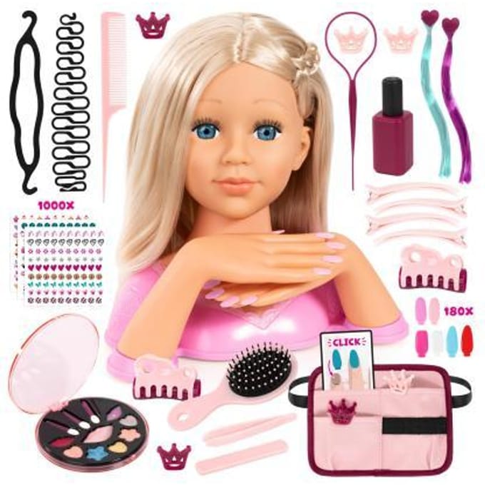 Bayer Charlene Magic Nails kaphoofd met make-up & nagels Kapkoppen