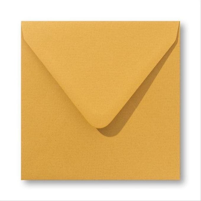 Envelop 16 x 16 Retro Okergeel, 100 stuks