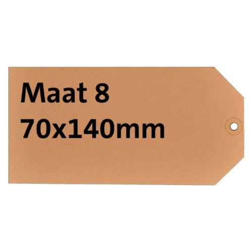 Label karton nr 8 200gr 70x140mm chamois 1000 stuks