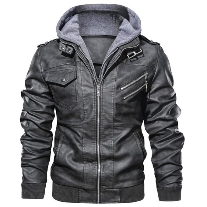 Heren PU Gewassen Leren Jas Grote Maat Leren Jas 3XL