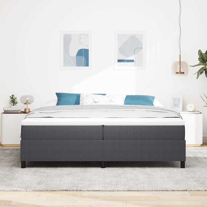 vidaXL - Platformbedframe - Donkergrijs - 200 - x - 200 - cm - Corduroy - stof