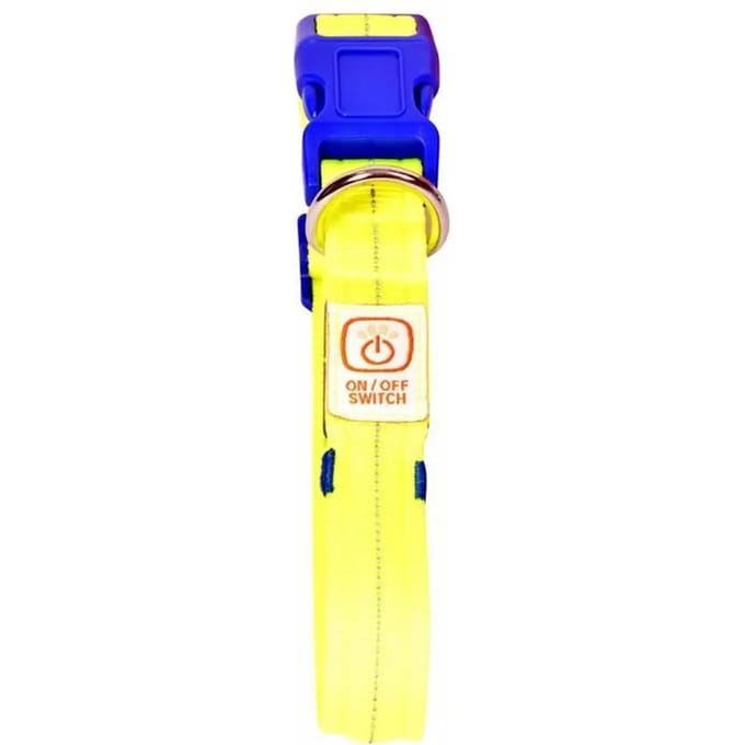 Duvoplus - Dierenkleding - Hond - Halsband Nylon Licht Usb 40-55cm/2,5cm Neon Geel - 1st