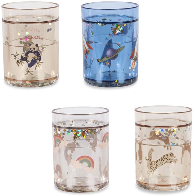 Konges Sløjd 4 Pack Glitter Bekers - 4 stuks - Multi