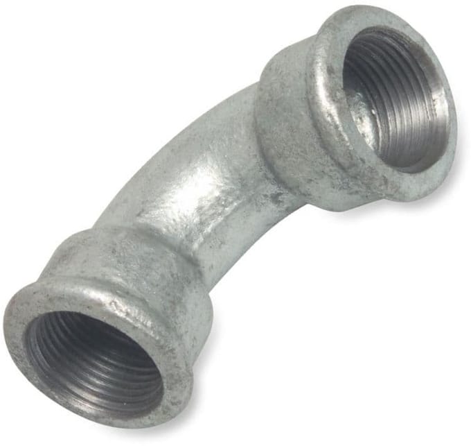 Tempergiet Bocht 90° Kort 1 inch Binnendraad
