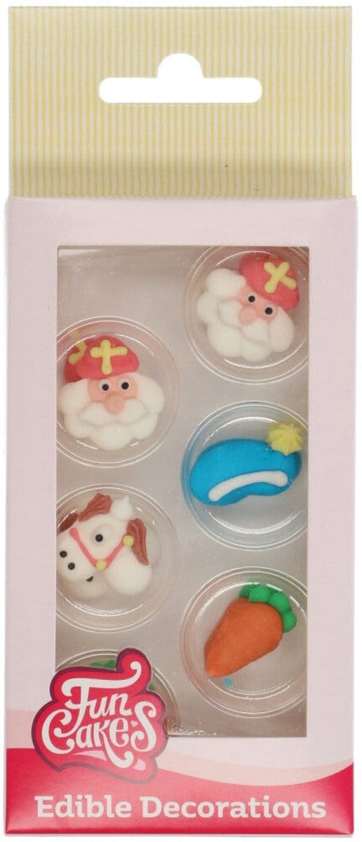 FunCakes Suikerdecoraties - Sinterklaas - 12 Stuks - Eetbare Taartdecoratie