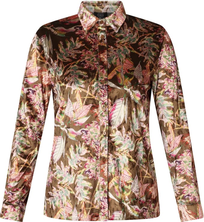 ES&SY Sura Blouses - Olive/Multi colour - maat 42