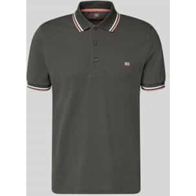 regular fit poloshirt met contrasterende strepen