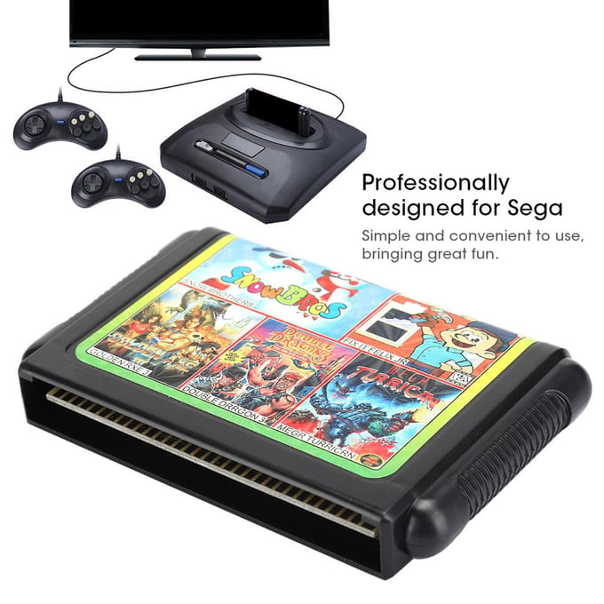 Carte de jeu 16 bits portable grande capacité pour manette de jeu Sega Accessoires de jeuTH16003 gray
