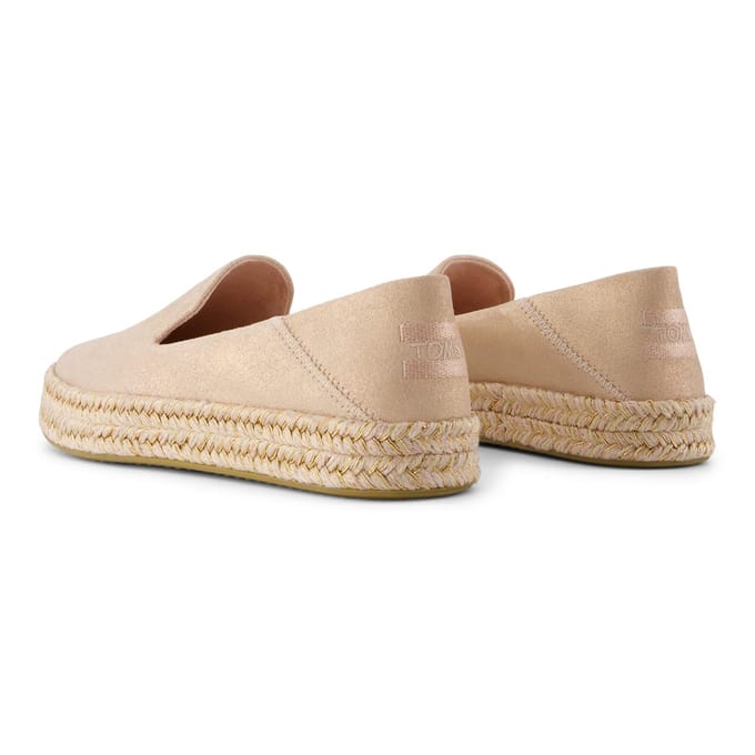 TOMS Carolina Leren Dames Espadrilles in Lichtroze